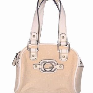 Guess Beige Monogram Mini Shoulder Bag Cream White Handbag